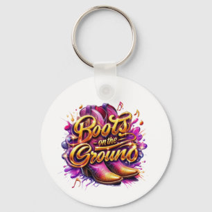 Boots on the Ground: Watercolor Boots Key Ring