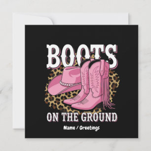Boots on the Ground Western Cowgirl Linedance Invitation