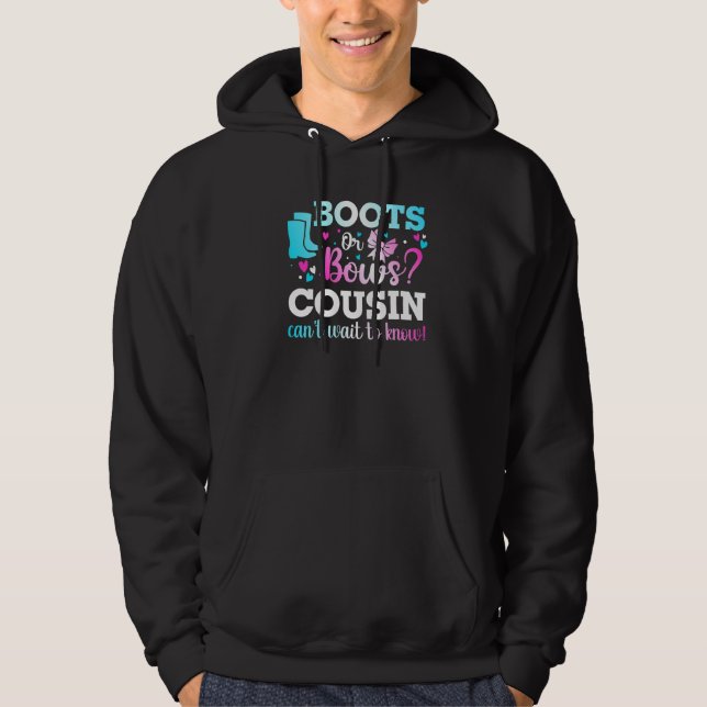 Boots Or Bows Cousin Gender Reveal Baby Shower Ann Hoodie (Front)