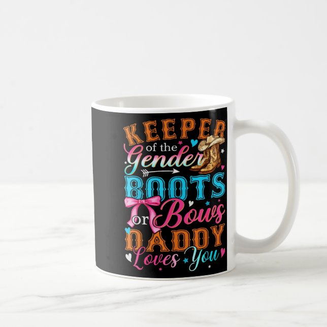Boots Or Bows Daddy Loves You Gender Reveal Family Coffee Mug (Right)