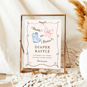 Boots or Bows Diaper Raffle Game Poster