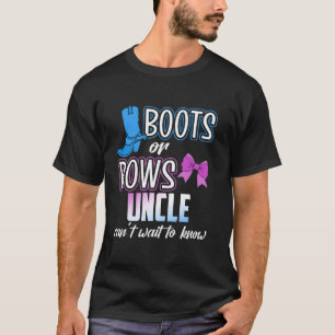 Boots or Bows for Uncle Gender Reveal Baby Shower T-Shirt