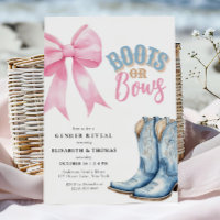 Boots or Bows Gender Reveal Invitation