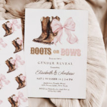 Boots or Bows Gender Reveal Invitation