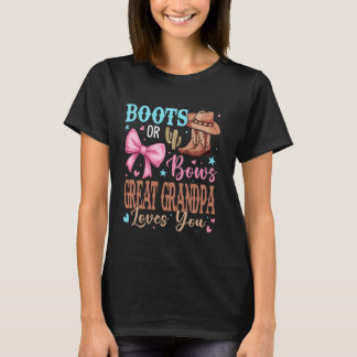 Boots or Bows Gender Reveal Party Announcement Gre T-Shirt