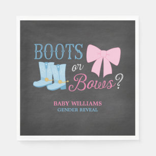Boots or Bows Gender Reveal Party Baby Shower Napkin