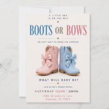 Boots or Bows Gender Reveal Pink or Blue