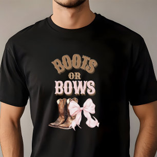 Boots or Bows Gender Reveal  T-Shirt