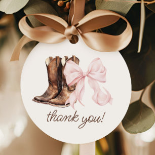 Boots or Bows Gender Reveal Thank You  Favour Tags