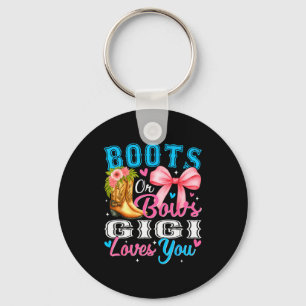 Boots Or Bows Gigi Loves You Gender Reveal Family Key Ring