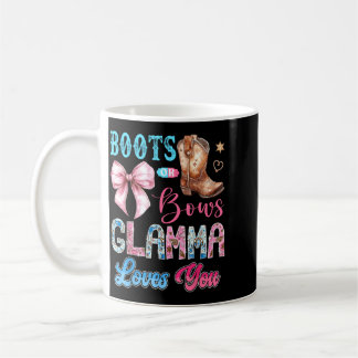 Boots Or Bows Glamma Loves Gender Reveal Western Coffee Mug