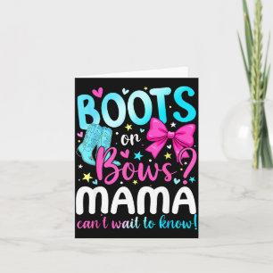 Boots Or Bows Mama Loves You Gender Reveal Party  Card
