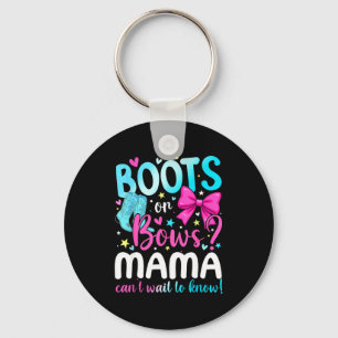 Boots Or Bows Mama Loves You Gender Reveal Party  Key Ring