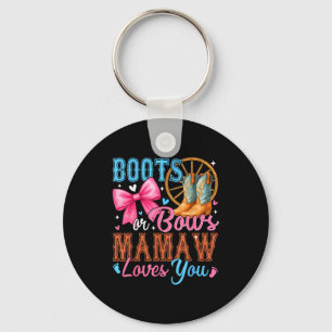 Boots Or Bows Mamaw Loves You Gender Reveal Family Key Ring