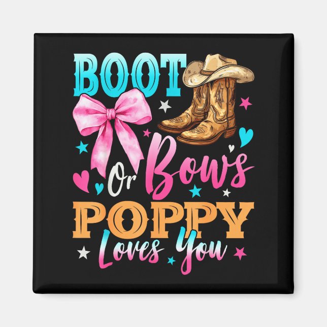 Boots Or Bows Ppy Loves You Gender Reveal Family  Magnet (Front)