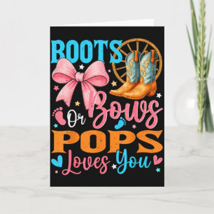 Boots Or Bows Ps Loves You Gender Reveal Family Card