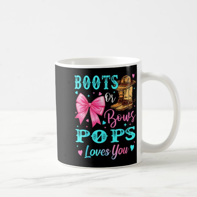 Boots Or Bows Ps Loves You Gender Reveal Family  Coffee Mug (Right)
