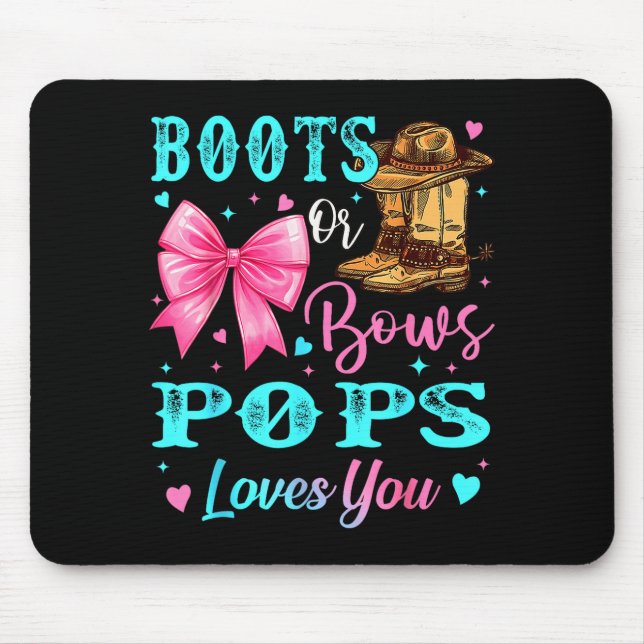 Boots Or Bows Ps Loves You Gender Reveal Family  Mouse Mat (Front)