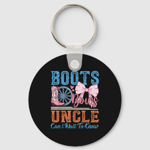 Boots Or Bows Uncle Loves You Gender Reveal Family Key Ring