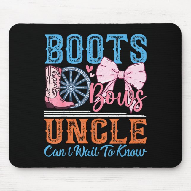 Boots Or Bows Uncle Loves You Gender Reveal Family Mouse Mat (Front)