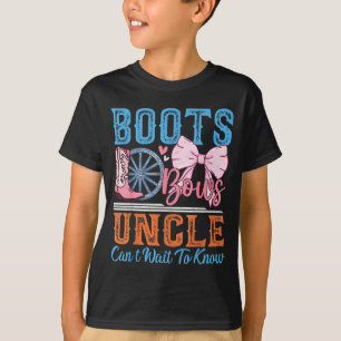 Boots Or Bows Uncle Loves You Gender Reveal Family T-Shirt