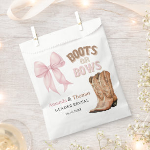 Boots or Bows Western Gender Reveal Favour Bags