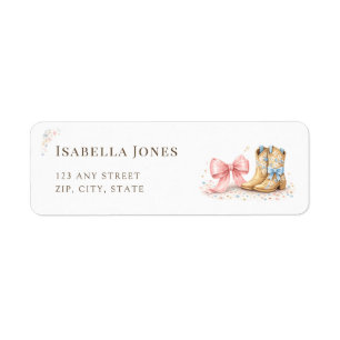 Boots Or Bows Western Gender Reveal Return Address