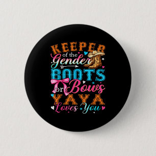 Boots Or Bows Yaya Loves You Gender Reveal Family 6 Cm Round Badge