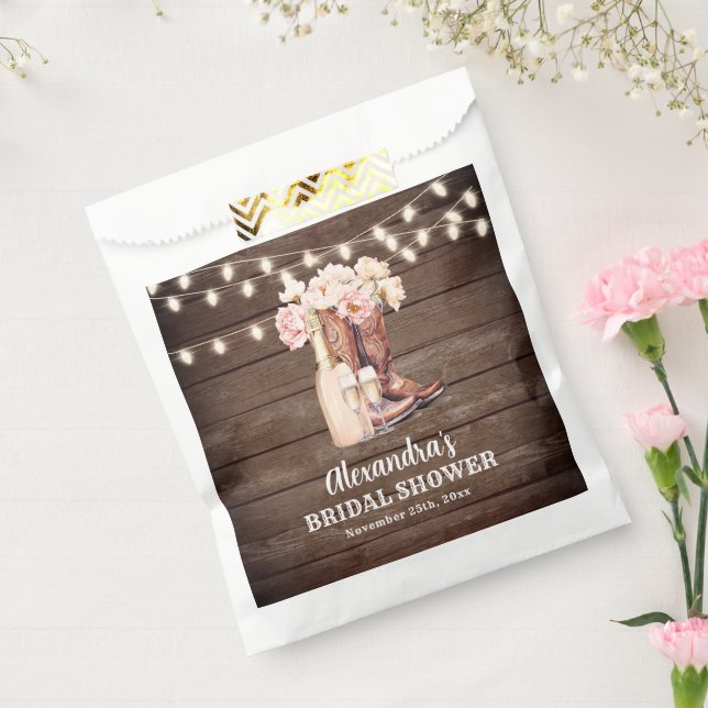 Boots Rustic Cowgirl BRIDAL SHOWER Thank You Favour Bags (Sealed)