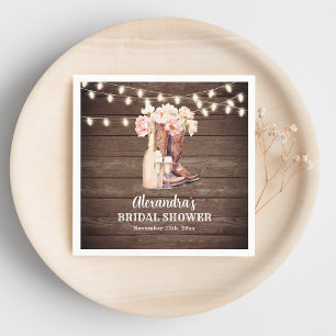 Boots Rustic Cowgirl BRIDAL SHOWER Thank You Napkin