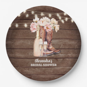 Boots Rustic Cowgirl BRIDAL SHOWER Thank You Paper Plate