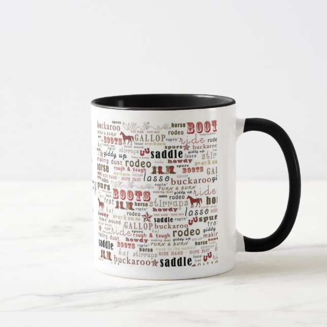 Boots Saddle Horse Rodeo Cowboy Cup  Mug (Right)