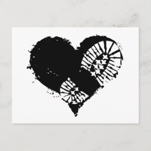 bootstomp heart holiday postcard