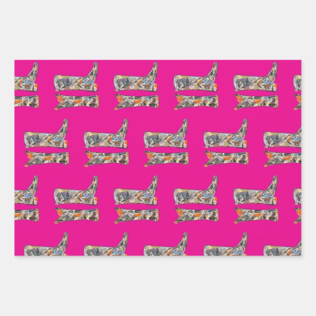 Bootsy Baby Collage boots wrapping paper sheets (Front 3)