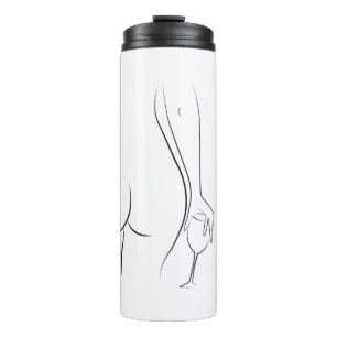 Booty and wine oclock - B&W Thermal Tumbler