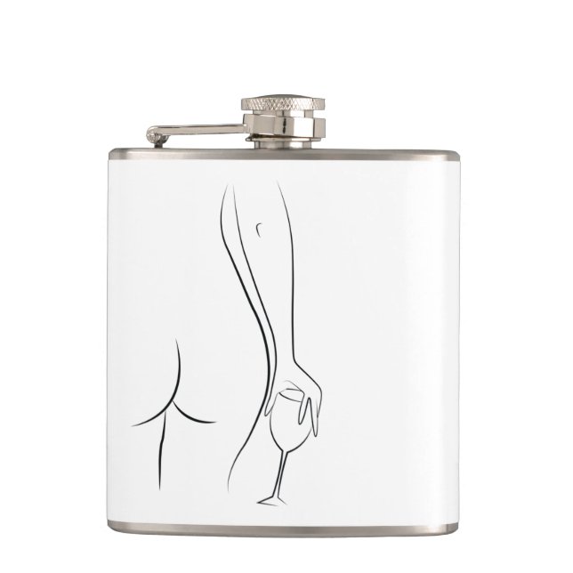 Booty and wine o'clock hip flask (Front)