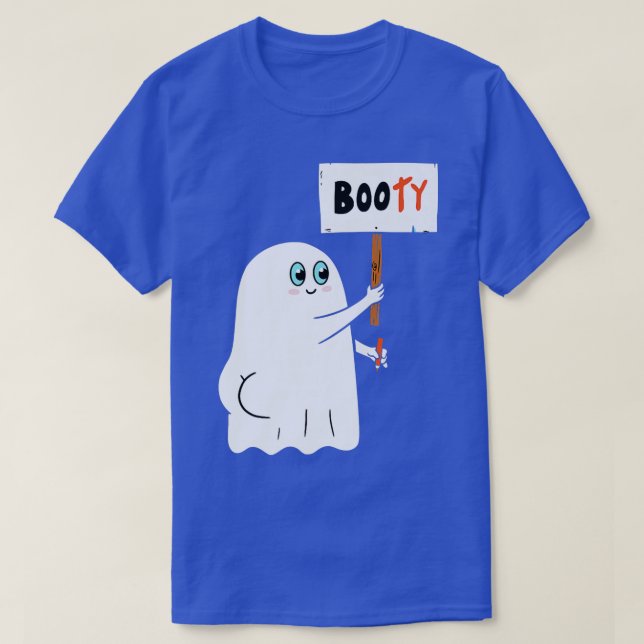 Booty Funny Boo Halloween Cute Halloween Ghost Fun T-Shirt (Design Front)