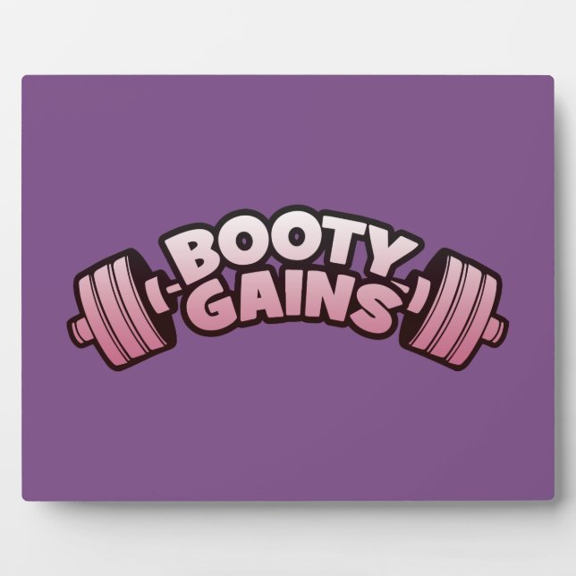 Booty Gains - Women's Novelty Motivational Workout Plaque (Front)