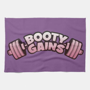 Booty Gains - Women's Novelty Motivational Workout Tea Towel