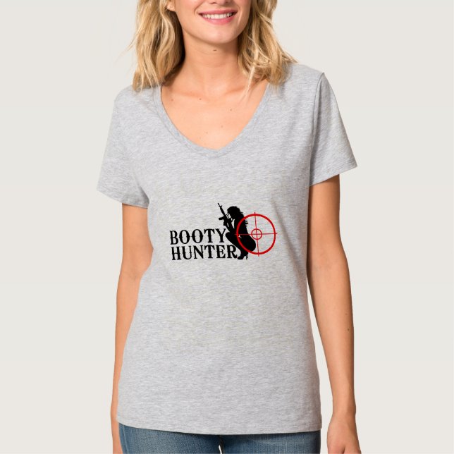 Booty Hunter on Desert Camo T-Shirt (Front)