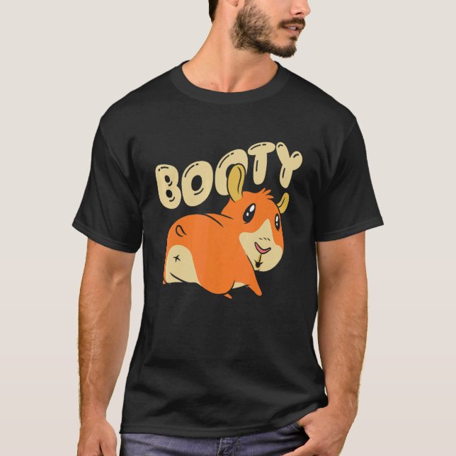 Booty Pig Graphic Guinea Pig Owner Pet Cavy Animal T-Shirt (Front)