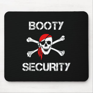 Booty Security Funny Skull Pirate Apparel Caribbea Mouse Mat