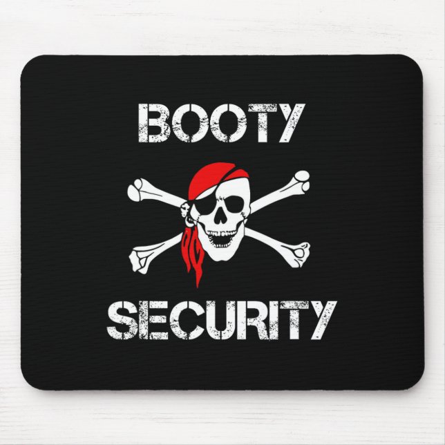 Booty Security Funny Skull Pirate Apparel Caribbea Mouse Mat (Front)