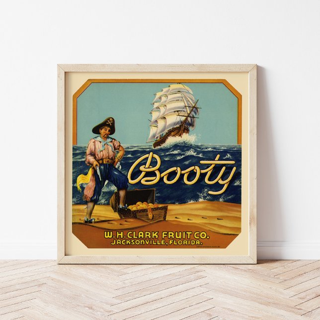 Booty | Vintage Citrus Label Poster (Creator Uploaded)