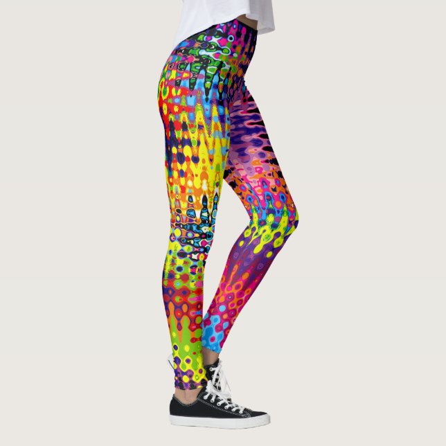 Bootyliscious Liquid Rainbow Jamaica Rave Leggings (Right)