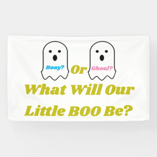 Booy or Ghoul Halloween Ghost Gender Reveal Banner