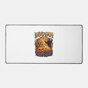 Booyah Halloween Pumpkin Grim Reaper Orange Moon_1 Desk Mat