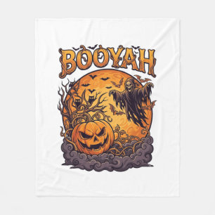 Booyah Halloween Pumpkin Grim Reaper Orange Moon_1 Fleece Blanket