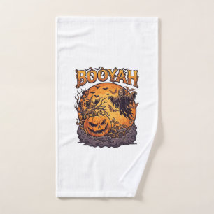 Booyah Halloween Pumpkin Grim Reaper Orange Moon_1 Hand Towel