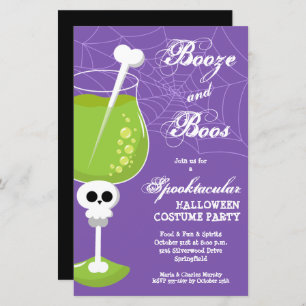 Booze and Boos Budget Halloween Invitations